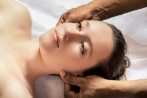 Facial Harmony gesicht, massage, frau, kopf