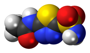 acetazolamid , diuretikum , molekül , struktur , modell , chemie , wissenschaft , verbindung , atome , verkleben