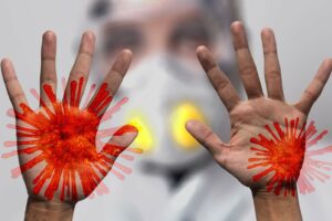 coronavirus , sars-cov-2 , virus , mundschutz , atemschutzmaske , maske , stempel , china , ausbruch , pandemie , weltweit , krankheit , 2019 - ncov , hände , übertragung
