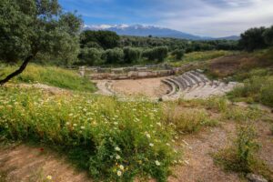  kreta , griechenland , amphitheater , antike , historisch , römisch , griechisch , aptera , landschaft , natur ,